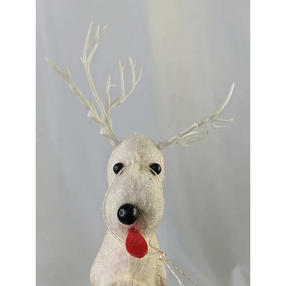 Flocked Beagle‎ Dog Reindeer Plastic Ornament Lot